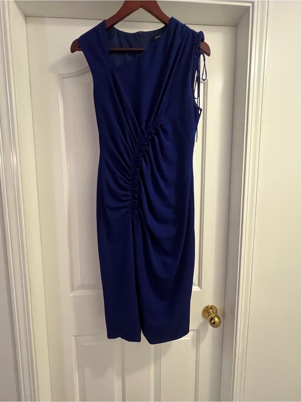 Karen Millen Royal Blue One-Shoulder Ruched Dress